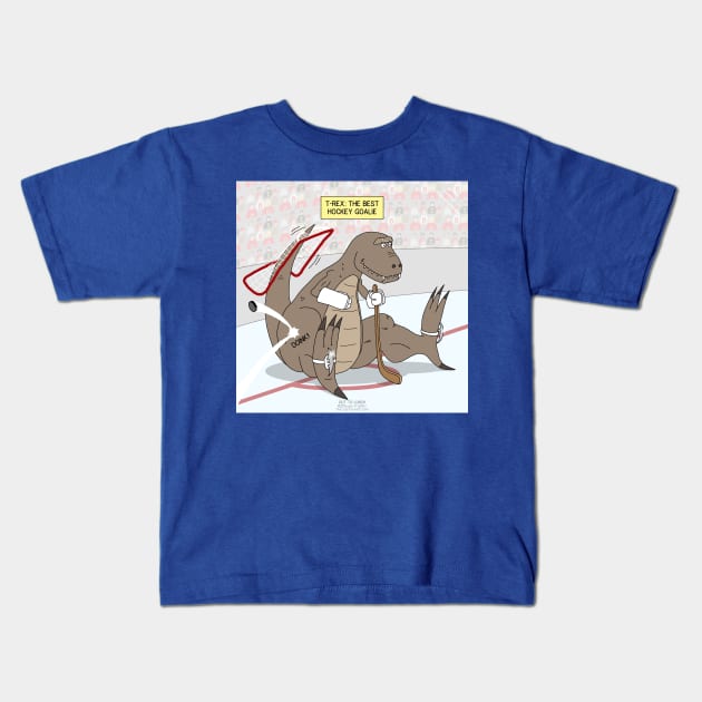 T-Rex is the Best Ice Hockey Goalie Kids T-Shirt by OutToLunch